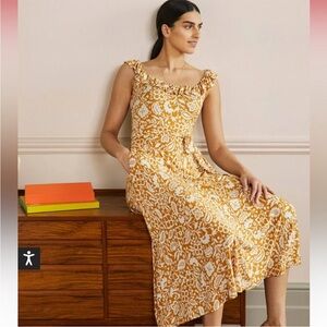 NWT Boden Ruffle Neck Jersey Dress